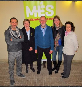 A la imatge, d'esquerra a dreta, Biel Barceló, Lila Thomàs, Joan Francesc Canyelles, Aina Amengual i Fina Santiago